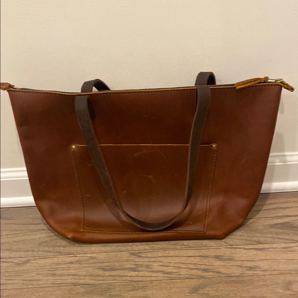 Portland Brown Leather Tote Bag
